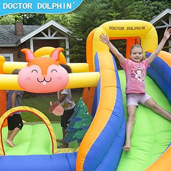 NM56635 Dolphin Inflatable Bounce House with Slide & Jumping Castle Slide
