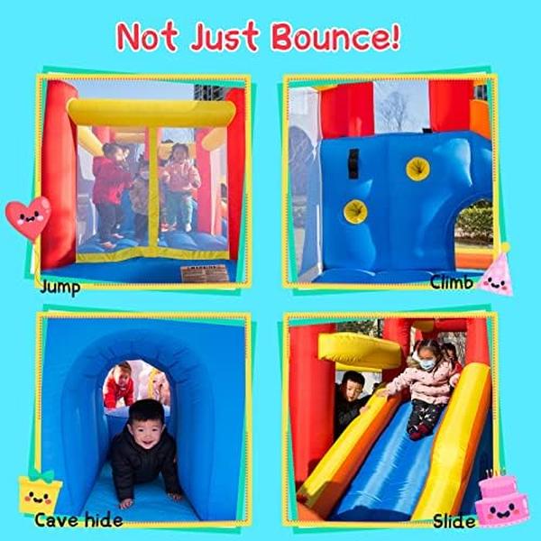 NM56639 Inflatable Bounce House with Long Slide & Big Play Pool