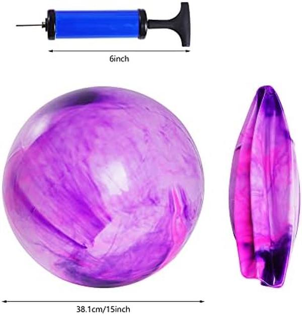 NM56681 15 in. Marbleized Bouncy Bouncing Balls with Pump for Pet Outdoor & School Water - 2 Piece