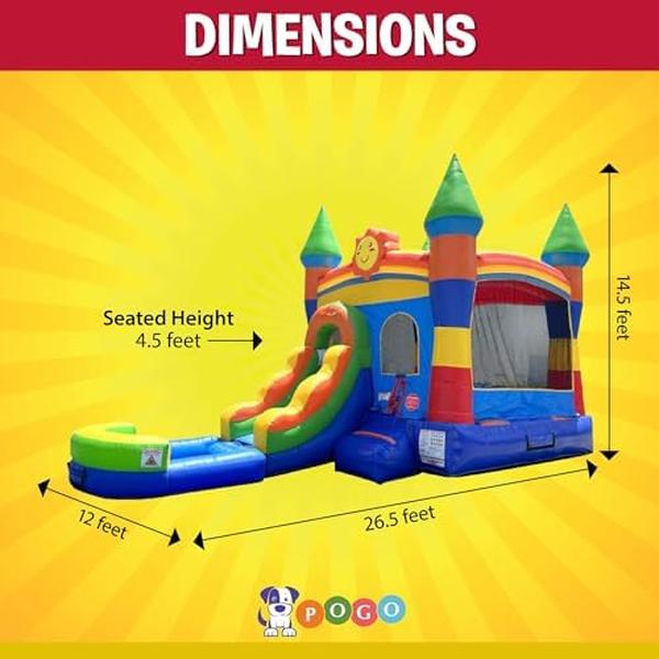 NM56704 26.5 x 12 x 14.5 ft. Inflatable Bounce House with Slide for Kids