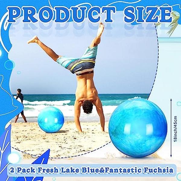 NM56719 15 x 18 in. Inflatable Rubber Playground Sensory Balls, Blue & Purple - Large - 2 Piece