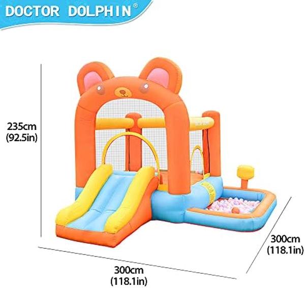 NM56725 Docin Inflatable Bounce House Slide Bear Theme with Blower