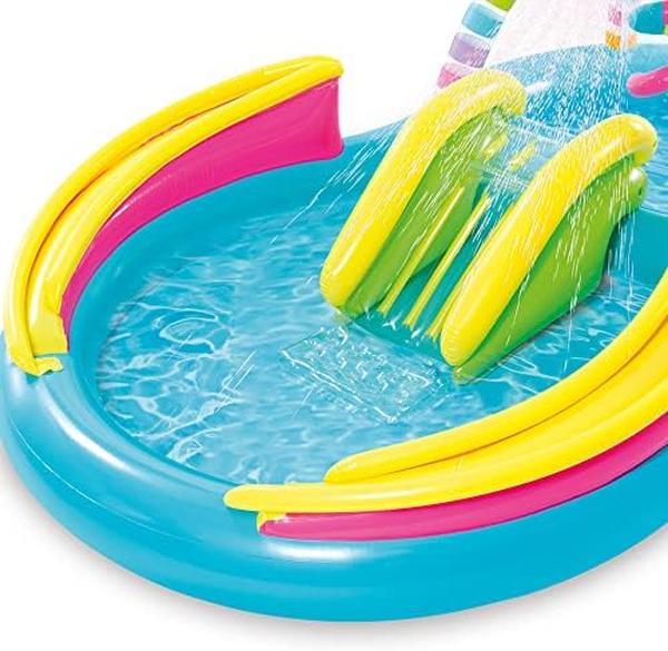 NM56733 56137EP Rainbow Funnel Inflatable Play Center for Kids Waterslide Playground