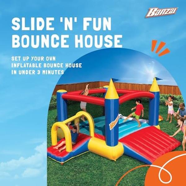 NM56734 Slide-N-Fun Large Inflatable Bounce House with Slide