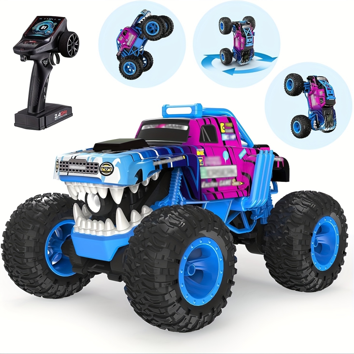 NM62917  1:12 Remote Control Truck Front & Rear Wheelie Driving, 4WD Hobby Electric Off Road Monster Truck With LED Light