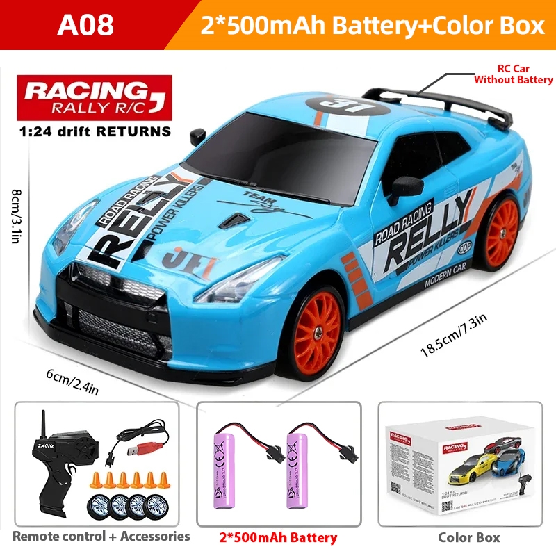 NM62680 2.4G Rc Drift Car With LED Professional 4WD Remote Control Cars GTR  Racing Toys for Children Christmas Gifts