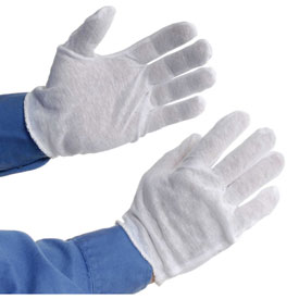 Lightweight Cotton Inspection Gloves - Hemmed - 1 Dozen - Moisture Absorbing