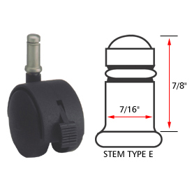 Picture of Algood Casters 906049 Dual Disc Series Chair Caster with Nylon Locking Wheel - Stem Type E