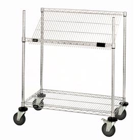 Picture of Global Industries 269010 Easy Access Slant Shelf Chrome Wire Cart&#44; 48 x 18 x 48 in.