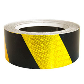 Super Brite Reflective Tape, Yello with Black - 2 in. x 30 ft. Roll