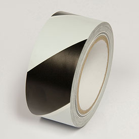 B2145983 Hazard Marking Tape, Black & White Stripes - 2 in. x 108 ft. Roll