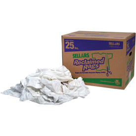 B1541938 Reclaimed Rags - Pure White, 25 lbs