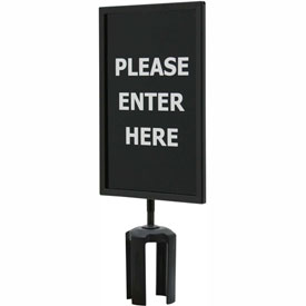 443081 Tensator Black 7 x 11 x 0.25 in. Acrylic Sign - Please Enter Here Double Side