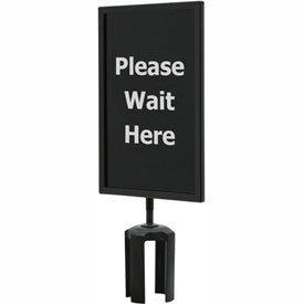443083 Tensator Black 7 x 11 x 0.25 in. Acrylic Sign - Please Wait Here Single Side