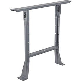 32H C-Channel Open Flared Fixed Height Leg for 30D Workbench, 1 Leg, Gray