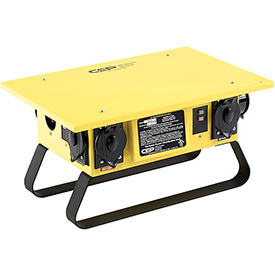 B2043982 50 A Temporary Power Box, U-Ground, Yellow