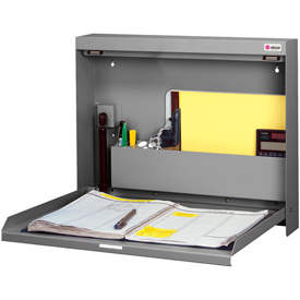 Wallwrite Fold-up Desk, Non-Locking, 20W x 3-3/8D x 16-3/8H, Gray