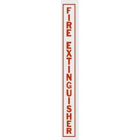 B764990 Fire Extinguisher Vertical Decal FE Lettering on Clear Film, Red