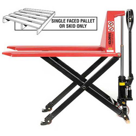 Picture of Global Industries 585551 Manual High-Lift Skid Jack Truck&#44; 2200 lbs - 27 x 45 in. Forks - Red