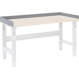 Back and End Stops For Workbench Top, 60inW x 30inD x 3inH, Gray