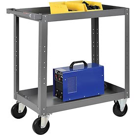 Global Industrial 988847 2 Shelf Steel Stock Cart, 30 x 18 in. - 800 lbs