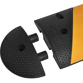 Speed Bump End Cap, Uv Black Rubber, 2-9/25 in Height, 7-1/2 in Length, Black