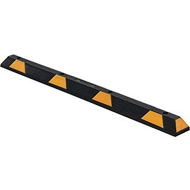 Rubber Parking Stop - Black/Yellow - 72 in. - Durable & Reflective
