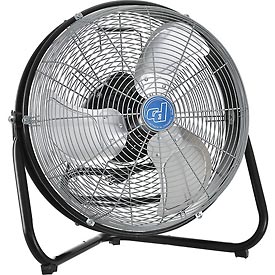 292607 18 in. Internal Orbital Floor Fan 1 by 40HP 3,980CFM - Black & Silver