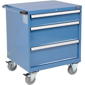Mobile Modular Drawer Cabinet - Blue - 30 x 27 x 36.7 in. - Lockable Design