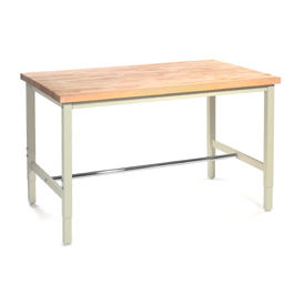Production Workbench - Maple Butcher Block - 48 x 30 in. - Adjustable Height