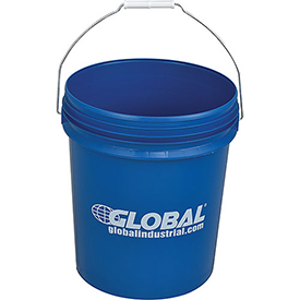 988980 5 gal Open Head Plastic Pail with Steel Handle - Blue