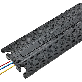 Cable Ramp, 3/4 in H, 39 in L, 5 in W, 1 Channel, Rubber, Black