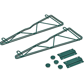 Global Industrial AB18GZ 18 in. Single Arm Fixed Wall Bracket, Green - Pair