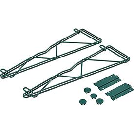 Global Industrial AB21GZ 21 in. Single Arm Fixed Wall Bracket, Green - Pair