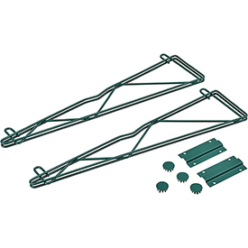 Global Industrial AB24GZ 24 in. Single Arm Fixed Wall Bracket, Green - Pair