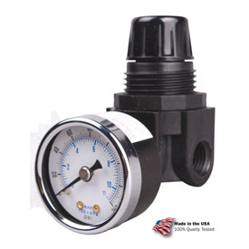 B602020 Mini Regulator, Zinc, 0.25 in. Npt, 250 PSI - Black