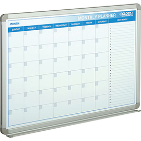 Magnetic Dry Erase Calendar Board - Steel Surface - 36 x 24 in.