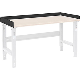 Back and End Stops For Workbench Top, 48inW x 36inD x 3inH, Black