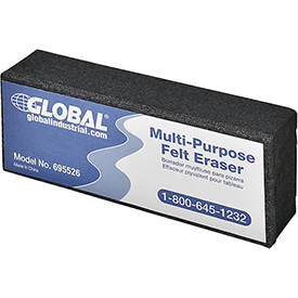 Dry Erase Felt Eraser, 5L x 2W x 1H, Black