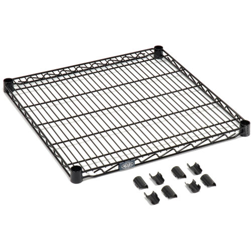 S1436B Nexel Black Epoxy Wire Shelf with Clips, 36 x 14 in.