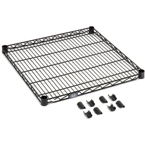S2142B Nexel Black Epoxy Wire Shelf with Clips, 42 x 21 in.