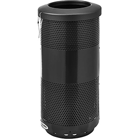 Picture of Global Industrial 641313BK 20 gal Perforated Steel Receptacle with Flat Lid - Black