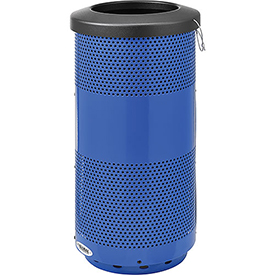 Picture of Global Industrial 641313BL 20 gal Perforated Steel Receptacle with Flat Lid - Blue