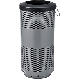 Picture of Global Industrial 641313GY 20 gal Perforated Steel Receptacle with Flat Lid - Gray