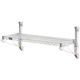 Global Industrial B1136989 Nexel Wall Mount Wire Shelving Starter - 1-Shelf, Chrome - 54 x 24 x 14 in.