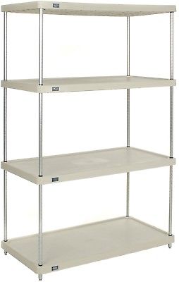 B2256878 4-Shelf Solid Plastic Shelving Unit, Nexelon Posts - 18 x 36 x 63 in.