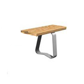 B490841 Stainless Steel Trapezoid for Plastic Locker Benches - Gray