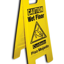 B172123 Heavy Duty Floor Stand - Caution Wet Floor - Bilingual, Yellow