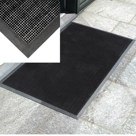Heavy-Duty Scrubber Entrance Mat - Black - 32 x 39 in. - Durable Rubber