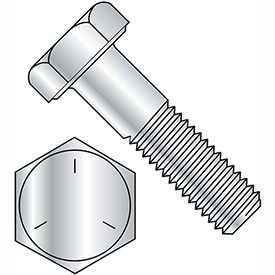 B2100437 Hex Cap Screw - 0.38-16 x 1 in. - Carbon Steel - Zinc CR Plus 3 - Grade 5 - FT - UNC - USA - Pack of 100